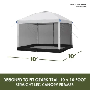 10X10 Instant Canopy Mesh Curtain with UV Protection, Easy Setup, Storage Bag
