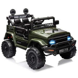 12V Kids Ride On Truck w/Remote Control, Spring Suspension, Bluetooth Connectivity and Led Lights for 3-8 years- Birthday Gifts